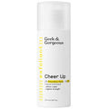 A bottle of full-sized Cheer Up exfoliator on white background.