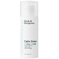 A bottle of full-sized Calm Down exfoliator on white background.