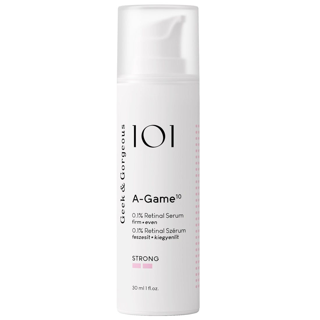 A bottle of A-Game 10 on white background.
