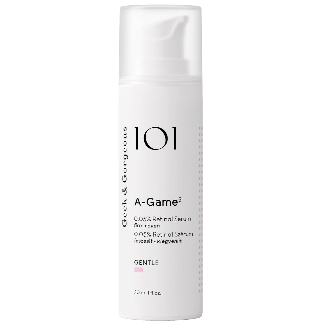 A bottle of A-Game 5 on white background.